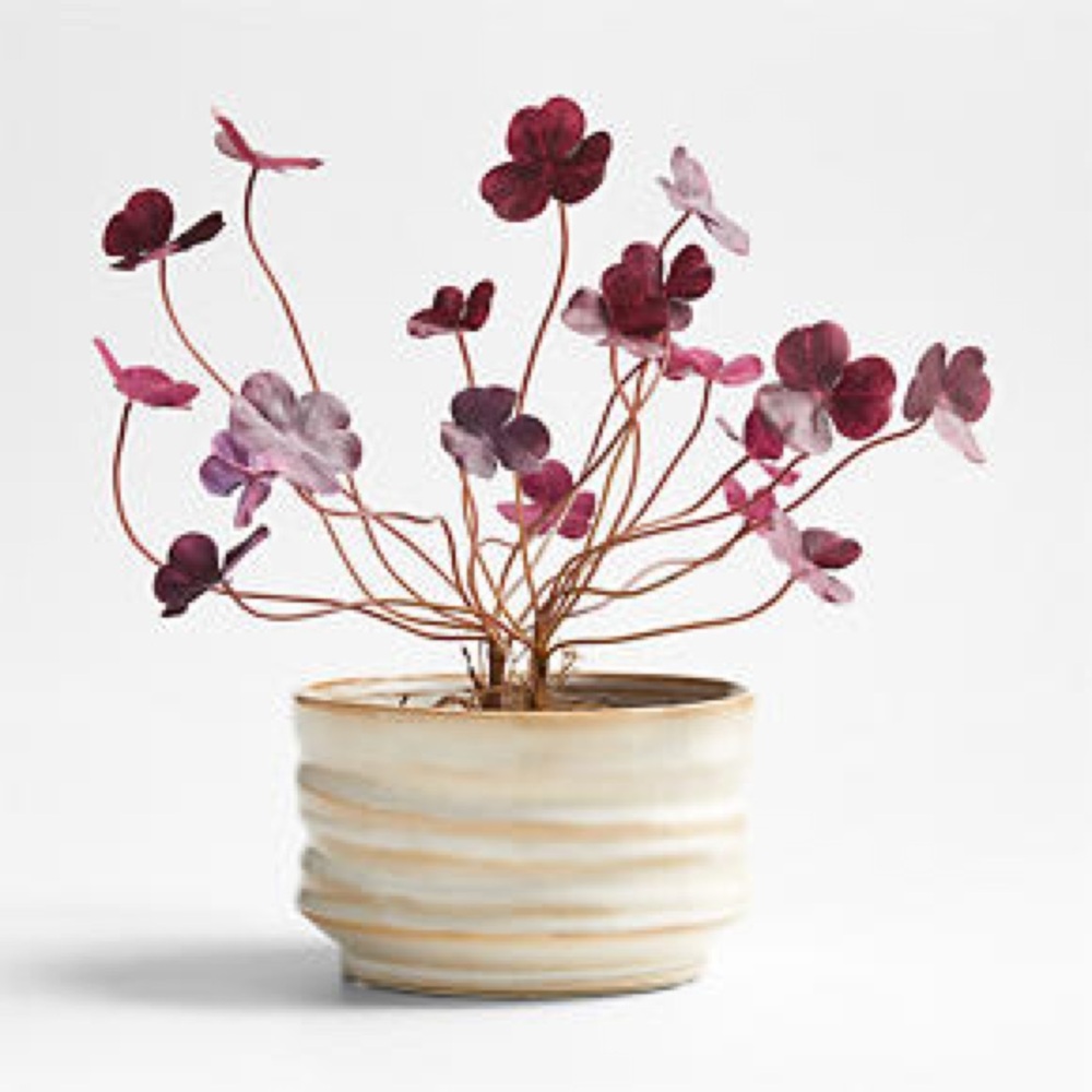 Crate&Barrel Potted Faux Red Clover 13.4"